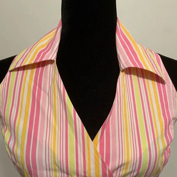 LILLY PULITZER Multicolor Striped Wrap Tie Back Sleeveless Top - Picture 2 of 8